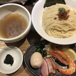 鴨出汁中華蕎麦 麺屋yoshiki - 海老と鴨のクリーミー手揉みつけ麺