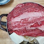 すき焼･鍋物 なべや - 牛肉すき焼き上から