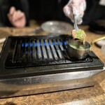 焼肉うしどし - こちらも焼いていただきました、タンの焼きしゃぶ