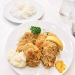 レストラン桂 - 松島直送 生カキフライ ライス付