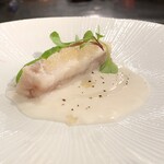Sushidokoro Hanaemi - 鱈の低温調理、鱈の白子のソース