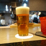 銀座嘉禅 - 最初はビール♪