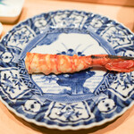 すし 良月 - ボタン海老、三ツ星醤油漬け焼き