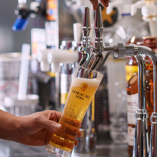 生ビールやワインなど、北海道にこだわったドリンクメニュー