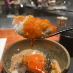 薪炭まだら - 卵黄とともに、何とも色っぽいご飯です