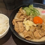 肉玉そば おとど - 塩肉玉そばと無料ライス