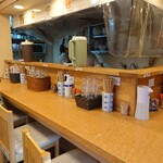 らぁめん 一福 - 現在入った目の前が、L字カウンターの角。