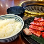 Bifu Tei - 上焼肉セット 1800円、ご飯の大盛り無料、お替りは100円