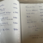 カフェ パヤラ - フードメニュー。手書きのいい感じ。安い。