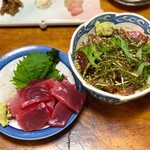 上総屋 - まぐろブツ刺しとヅケ皿