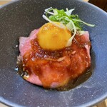 麺道 千鶏 - 信州和牛のローストビーフ丼＠900円