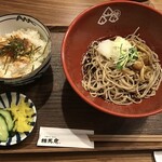 Juuwari Soba Tempura Soumaan - 秋鮭といくらの親子飯とおろしなめこそば