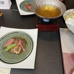 Seiko Gurando Hoteru - 牛ステーキに鶏八幡巻、真鯛のしゃぶしゃぶ