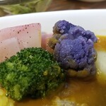 キッチン ブルー グローブ - 紫の蒸し野菜は？