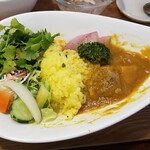 キッチン ブルー グローブ - サラダ、ピクルス、持参したパクチーを内緒で乗せます