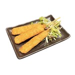 3 kushikatsu (miso or sauce)