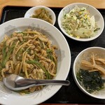 中華 麺琢 - チンジャオ丼セット