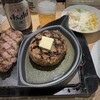 ステーキ屋 松 - 料理写真:ビーフハンバーグ＆ロースコンボと瓶ビール