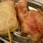 串カツ 串坊 - ジャガイモ　紅生姜　屋台の中では高コスパ
