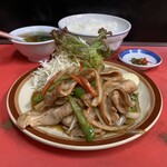 亀有飯店 - 生姜焼肉とライス（1,250円）