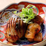 Grilled herring with Japanese pepper and Kujo green onion