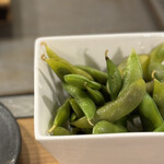 鉄板焼 もんじゃ焼 ひいろ - 黒枝豆、冬でもビールがかかせない