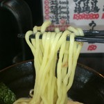 つけ麺屋しずく - 濃厚魚介つけ麺（麺アップ）