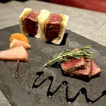 クリムゾン - 熊本県産 黒火乃牛のシャトーブリアンカツサンドとステーキ