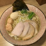 ISEEBISOBA ITO - 伊勢えび出汁中華そば 塩 特製 1400円　麺大盛り 150円