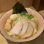 ISEEBISOBA ITO - 伊勢えび出汁中華そば 塩 特製 1400円　麺大盛り 150円