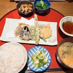 海のぼん - あじと野菜天ぷら定食