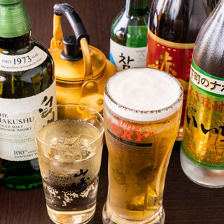 生ビール、ハイボールなどお手頃価格でご提供！ボトルキープも◎