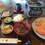 一水庵 - 陶板焼きの和牛ステーキのセット