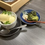 しゃぶしゃぶ 吟半 - バニラアイス・わらび餅