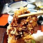 さわ田茶家 - 茶家御膳のペア天丼のアナゴ