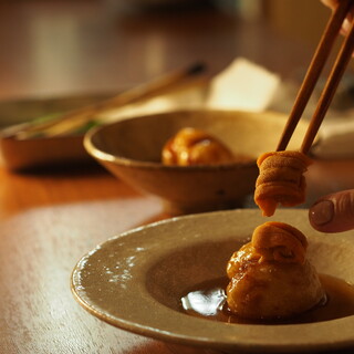 目の前で仕上げられるお料理