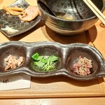 麺屋 周郷 - スープ割用の具材が別提供