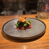 笠井 - 馬肉タルタルwithケールとゴボウ