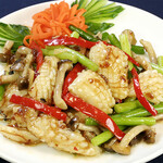 Stir-fried squid with XO sauce