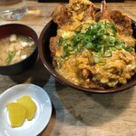 豊家 - ふわとろ玉子カツ丼 ドカ盛(カツ2枚・エビフライ2本・玉子4個・ごはん450g→200g)