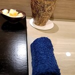 島津 - ガリと青おしぼり