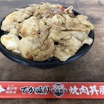 Dekamori Yakiniku Donya - 豚・鶏焼肉丼 (横からの図)