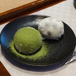 和カフェTsumugi - 抹茶クリーム大福と塩豆大福