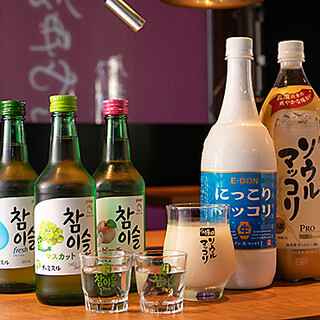Chamisul, makgeolli, and champagne are also available ◎ Cheers with a variety of drinks ♪