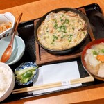 茶寮 ふ川 - 地鶏の鉄鍋玉子とじ膳