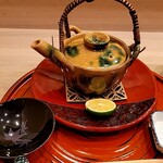 馬車道 大かわ - 松茸と白子の土瓶蒸し