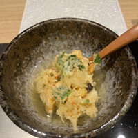 天ぷら 福たろう - 天ぷらコース１３２００円。天茶。先付、焼物、お造り、天ぷら、食事、デザートまで、大満足のコースです。