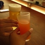 望楼NOGUCHI登別 - バーではウェルカムドリンクとして生ビールor生グレープフルーツジュースが振舞われます