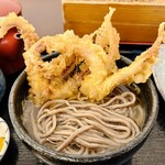 そば処 一庵 - ミニゲソ天肉汁そば