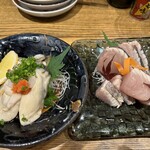 皿然 - 牡蠣酢と石巻のサワラ炙り